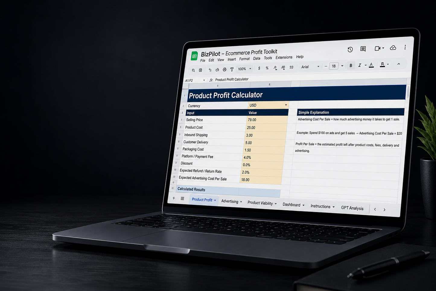 BizPilot eCommerce Profit Toolkit