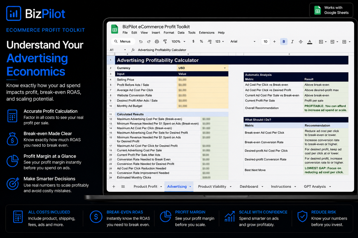 BizPilot startup cost and capital planner for calculating setup costs, monthly expenses and capital required